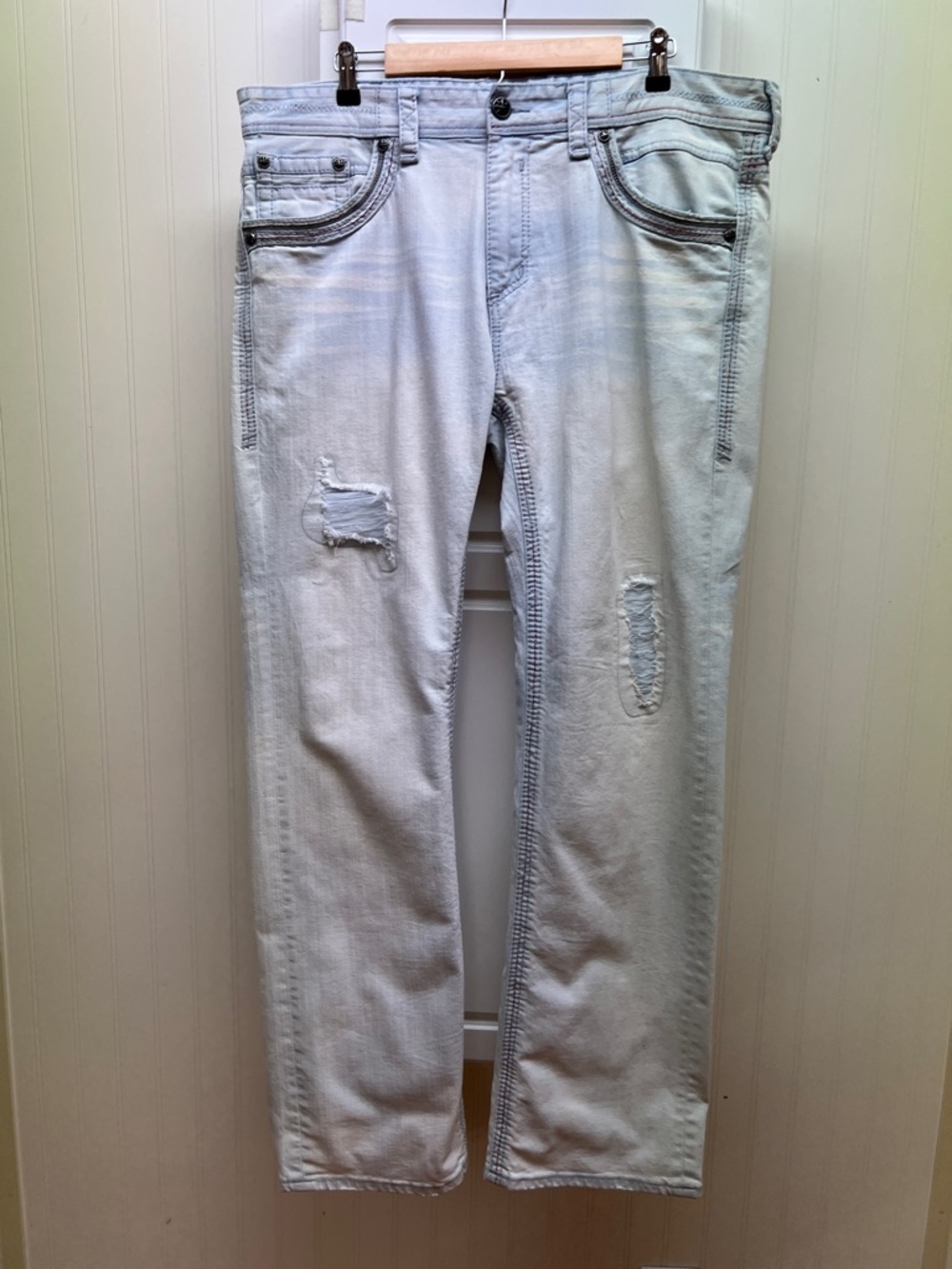 Affliction Men's Light Wash Straight Jeans